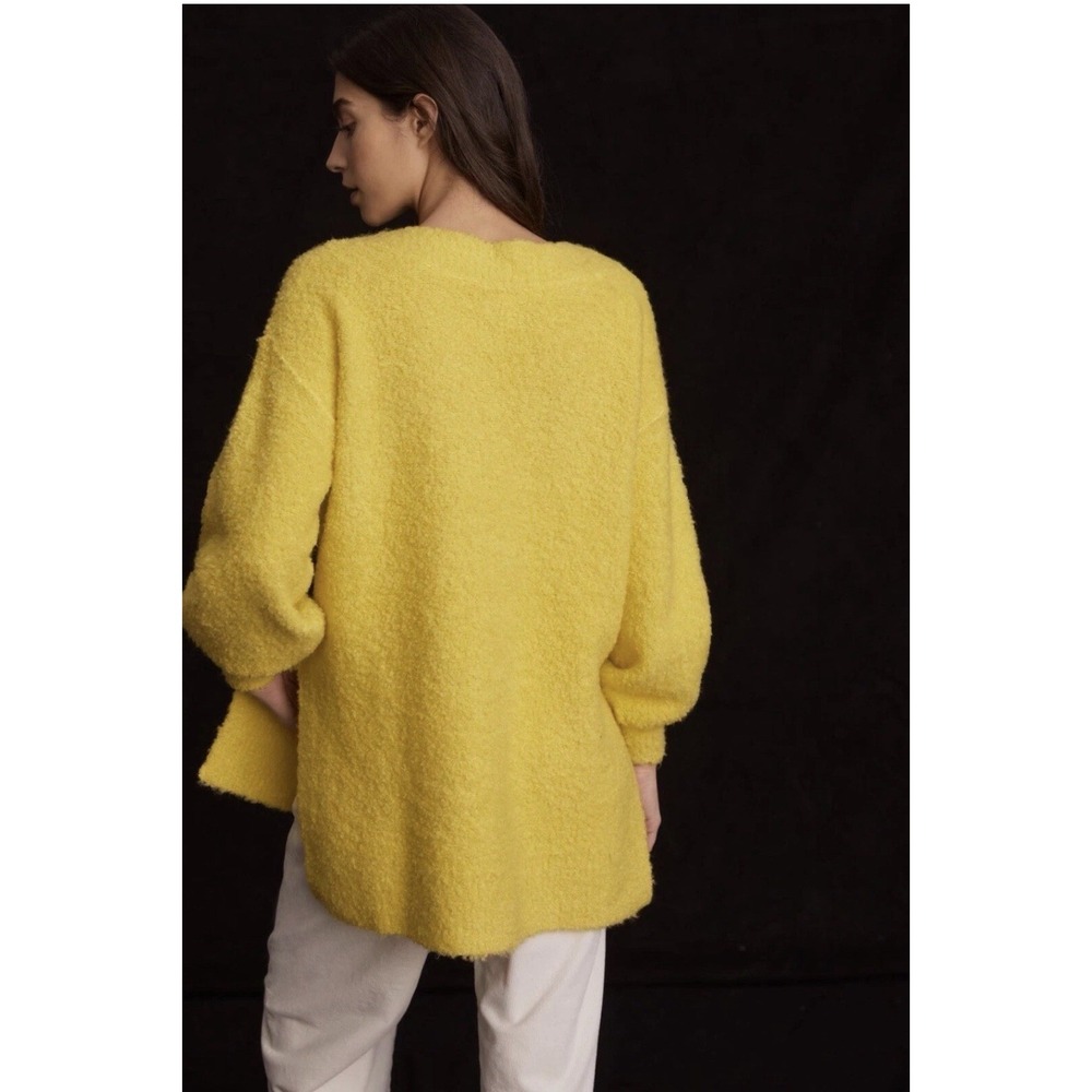 Anthropologie Pilcro Teddy Sweater‎ V-Neck Relaxed Tunic Style Yellow Size Small - Picture 2 of 11